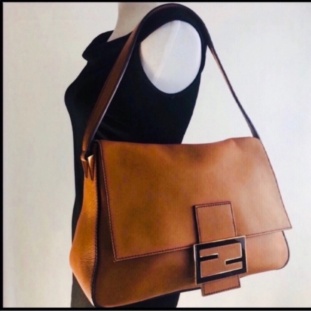 Fendi Camel Leather Baguette Handbag